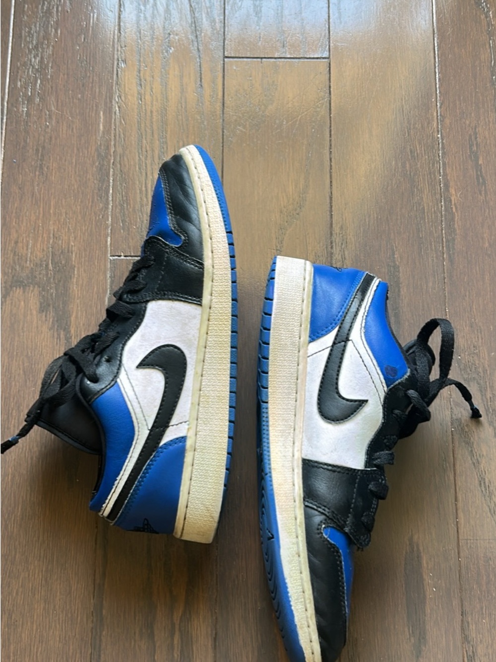 Nike Air Jordan 1 Low in White, Black & Blue